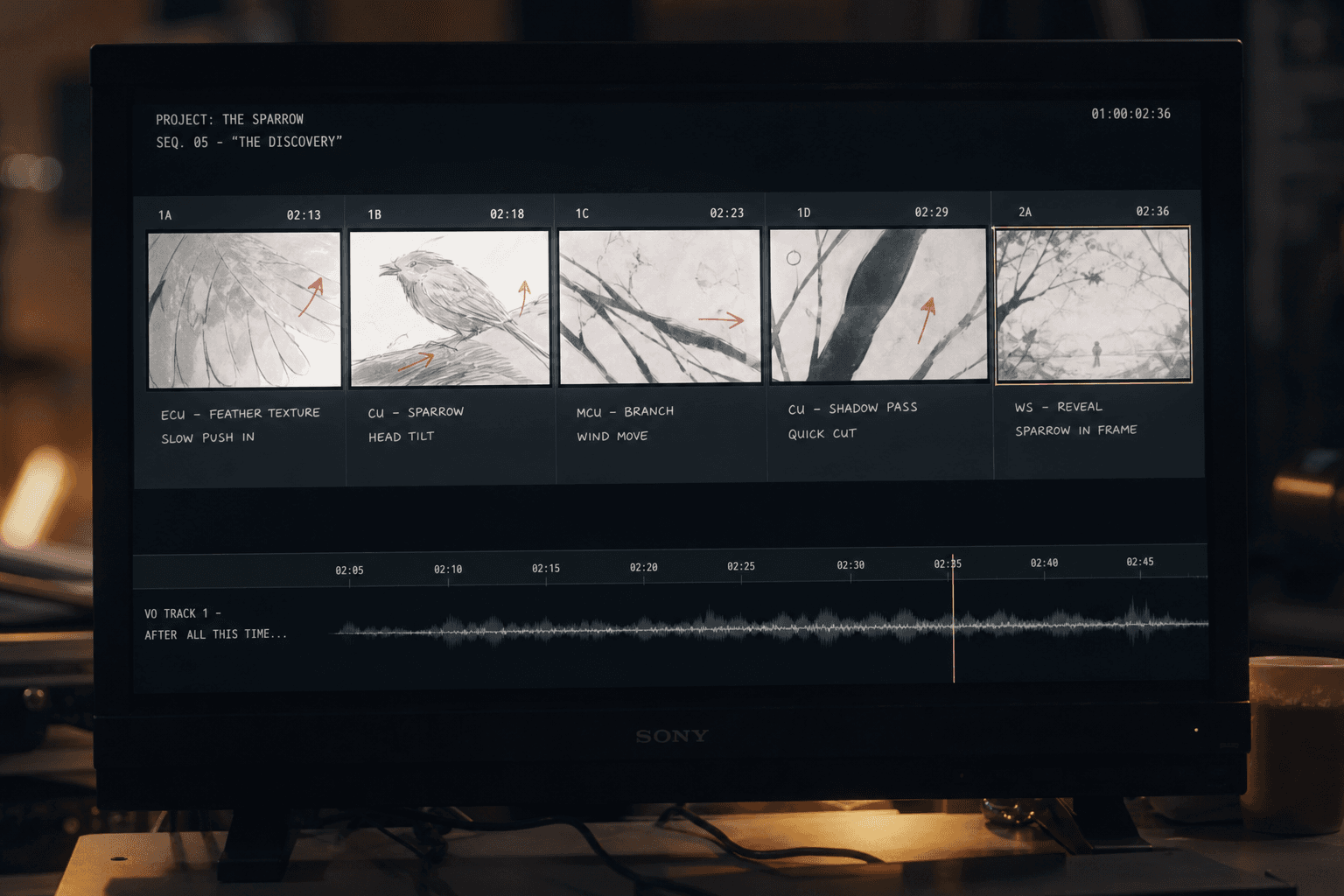 Assemblage d'une animatique IA pour tester le rythme du film