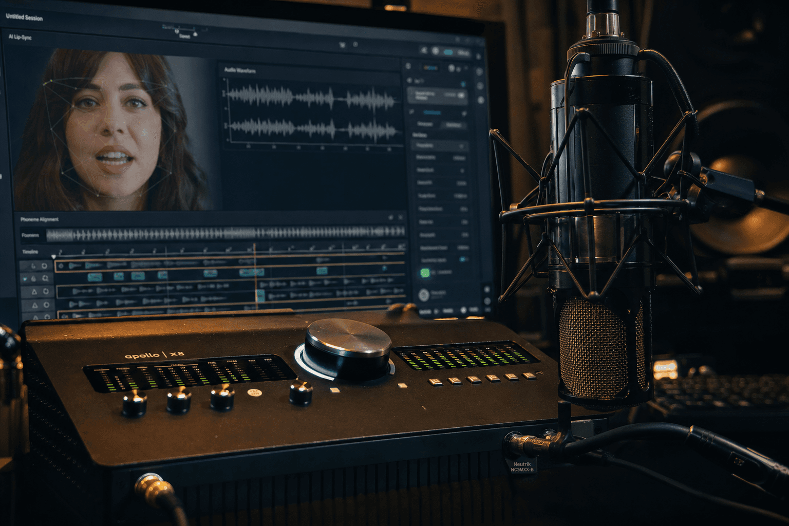 Comparaison de pistes audio préparées pour améliorer la précision de lip-sync IA en gros plan