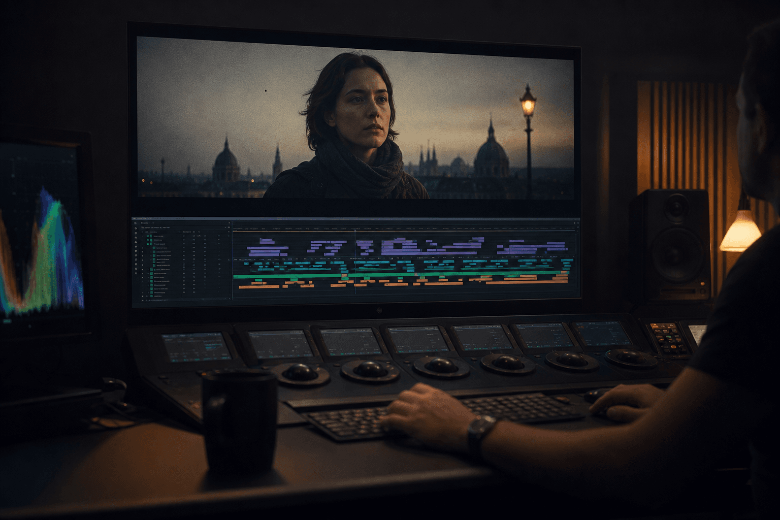 Édition vidéo finale après génération ComfyUI sur timeline de postproduction