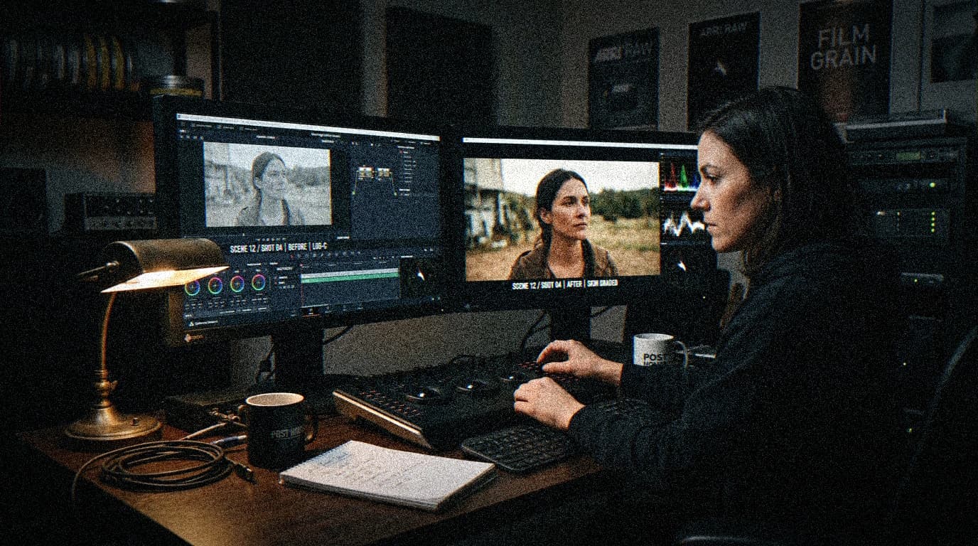 Image contextuelle 2, comparaison avant/après correction réaliste.