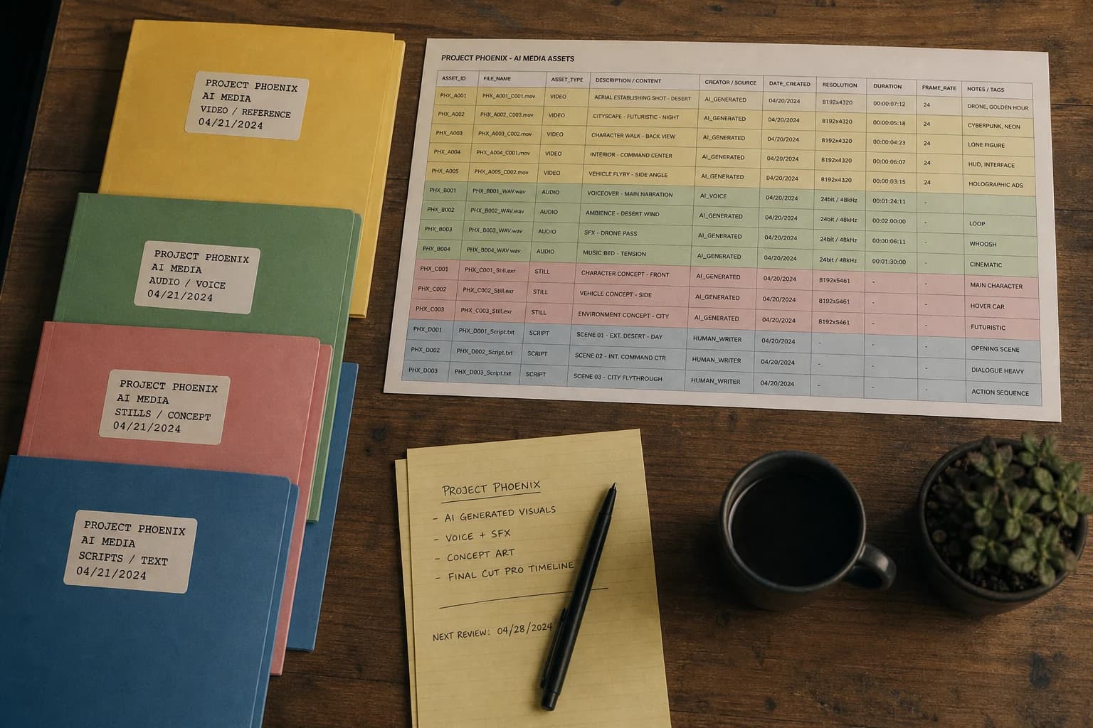 schéma de tags métadonnées et graphe de versions pour assets IA organisés