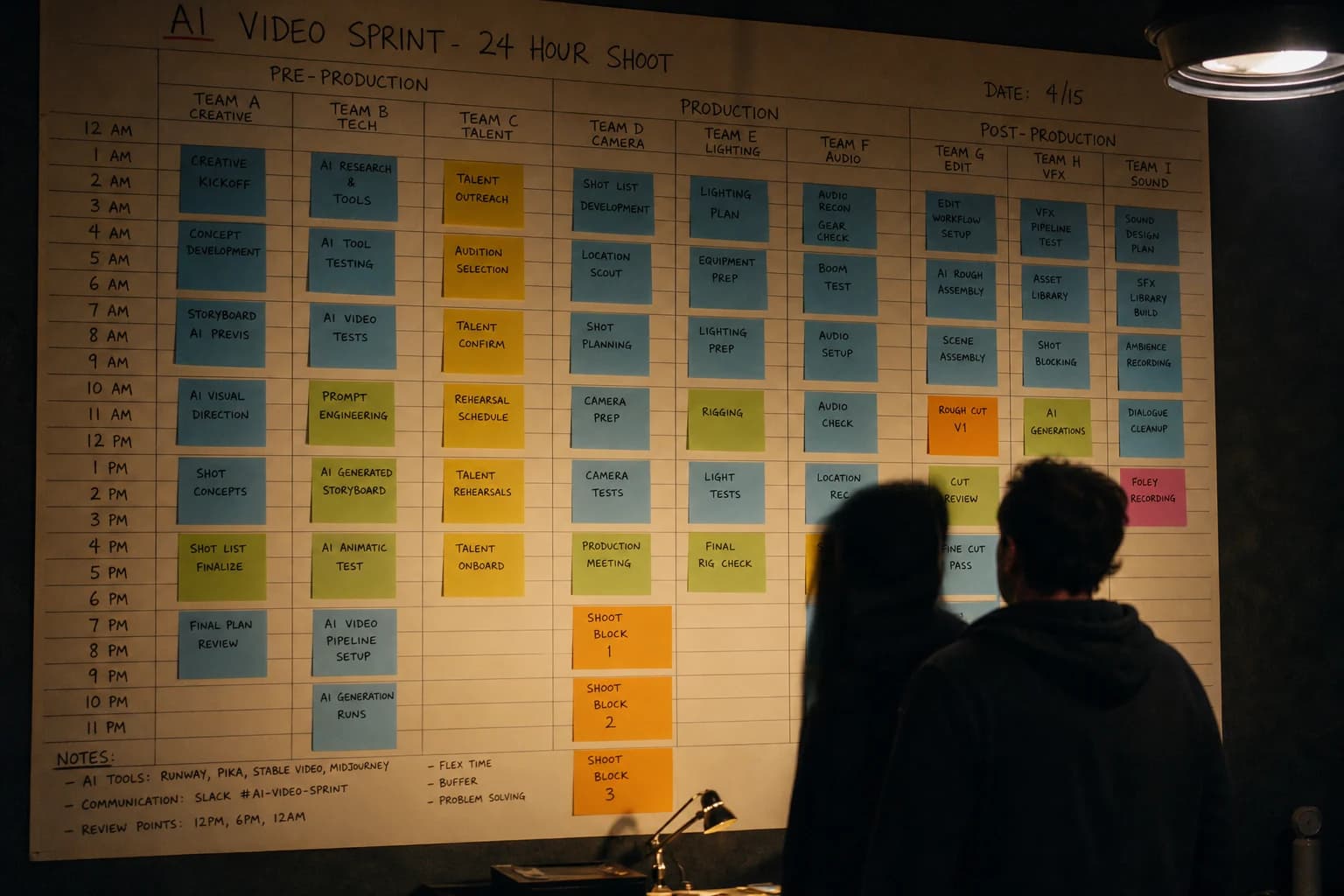 Arborescence type et fiches plan pour sprint vidéo IA, versioning et statuts par dossier