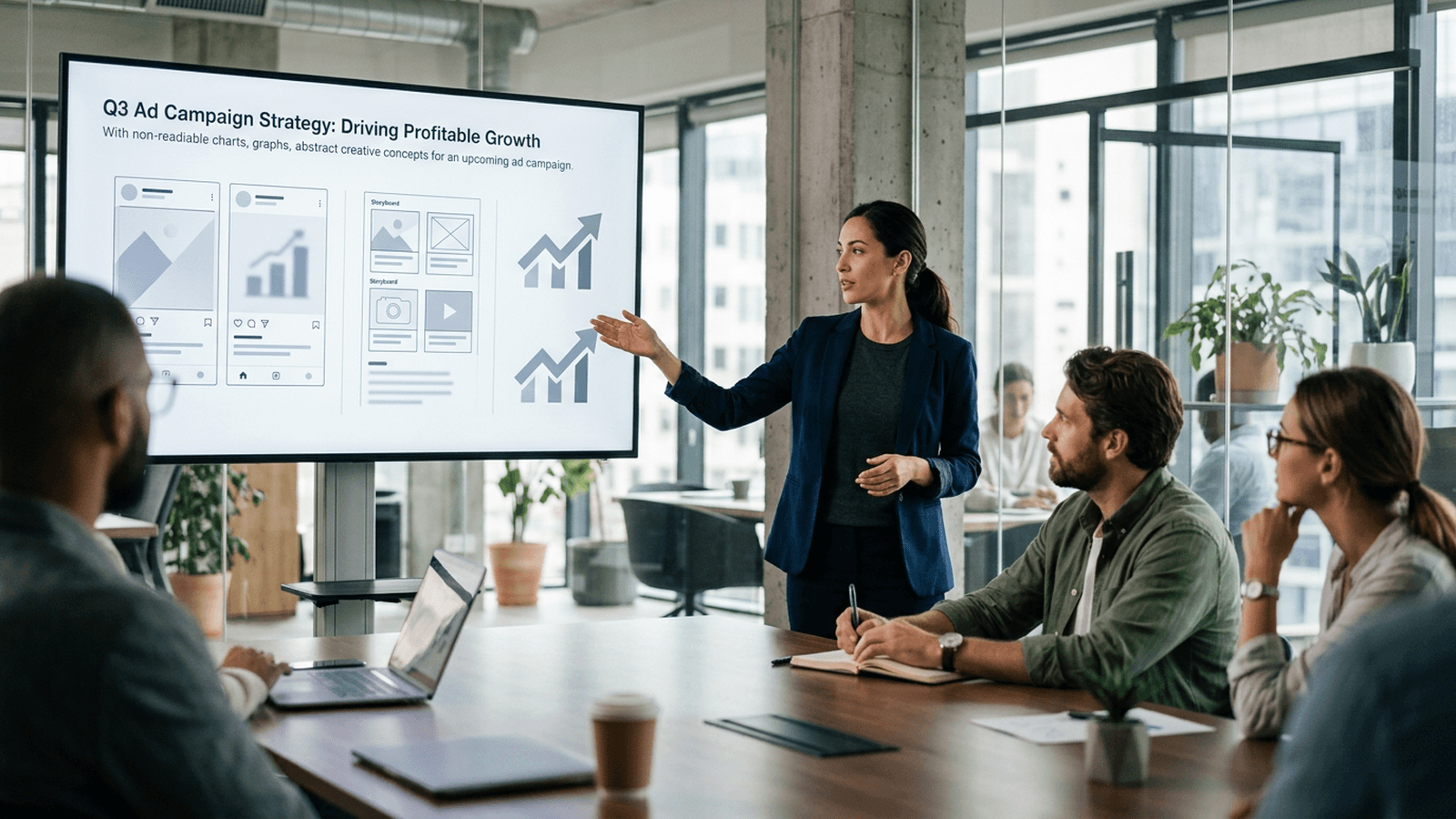 Responsable ads comparant dashboards ROAS et variantes créatives gagnantes