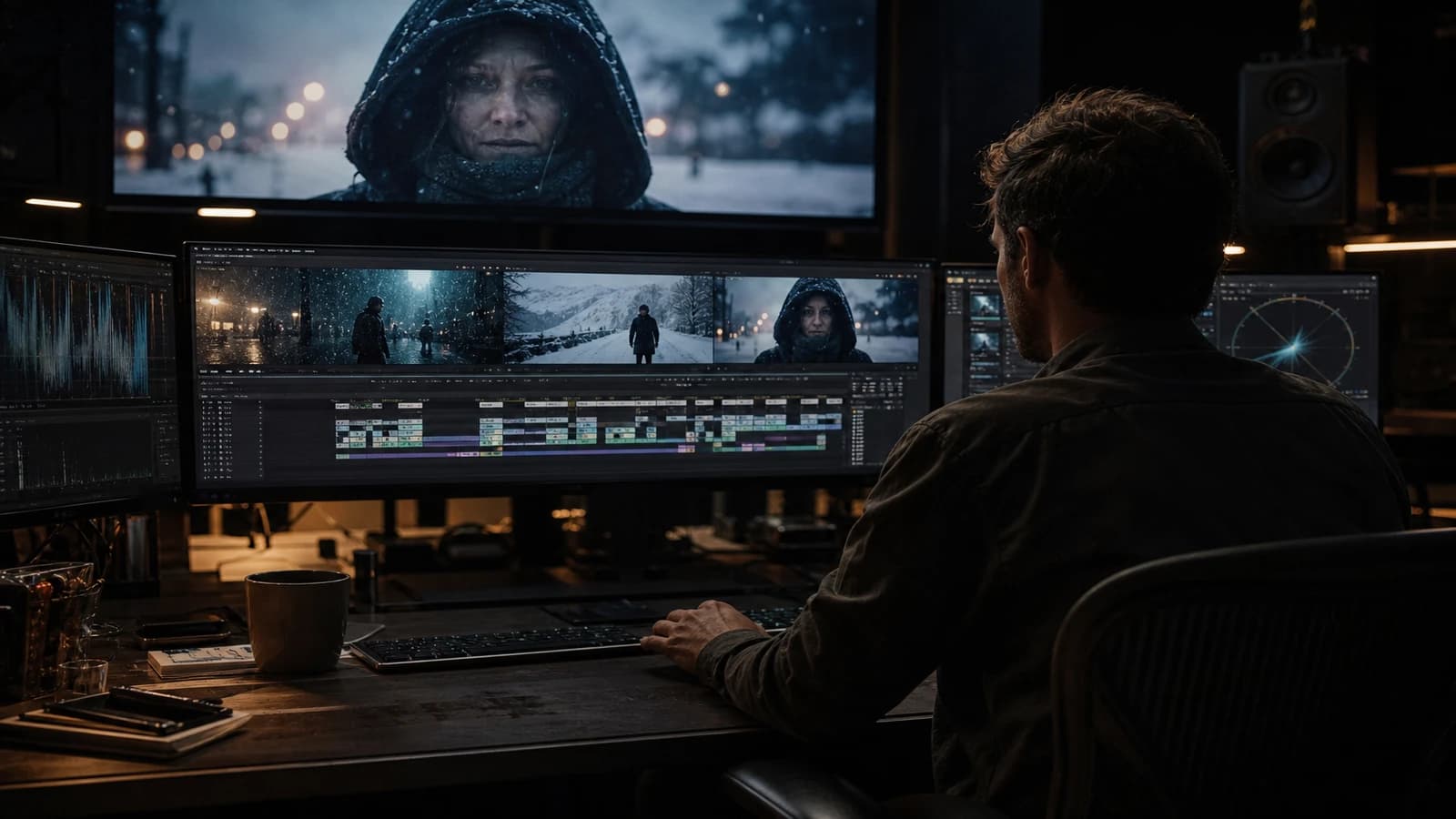 Validation finale d un master video IA sur ecran mobile et moniteur etalonne